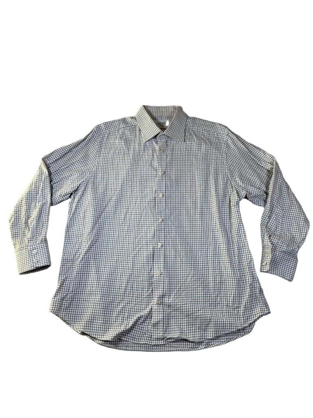 Charles Tyrwhitt Jermyn Street London Mens Slim Fit Plaid Dress Shirt Size 17.5/